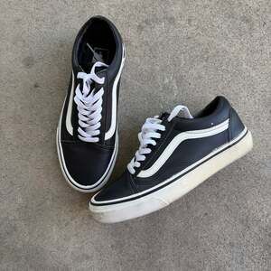 Vans old school, all black leather size 8 mens